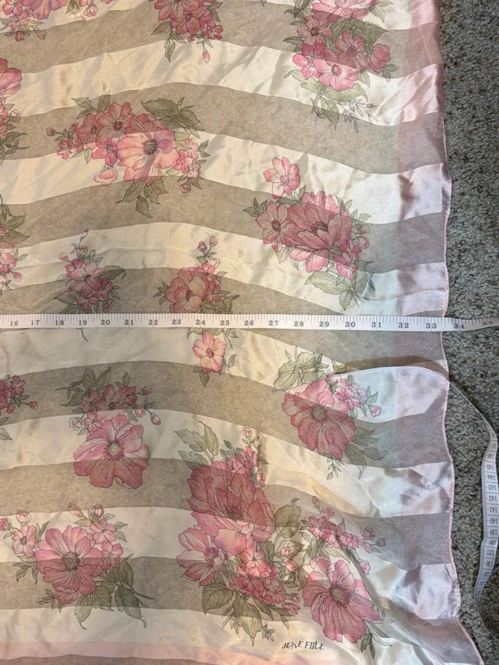 Delicate Pink Floral Silk Scarf